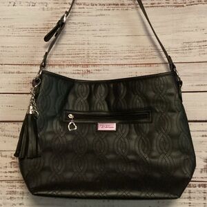 Chic Black Shoulder Bag with Tassel